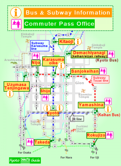 where to buy subway & bus pass in kyoto | Kyoto Bus & Train Guide