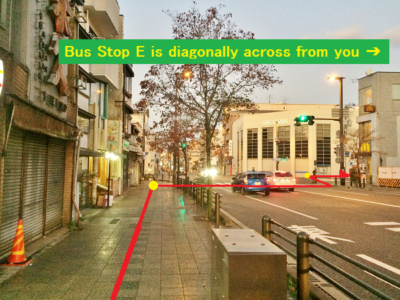 transfer from subway to bus at higasiyama station (intersection)