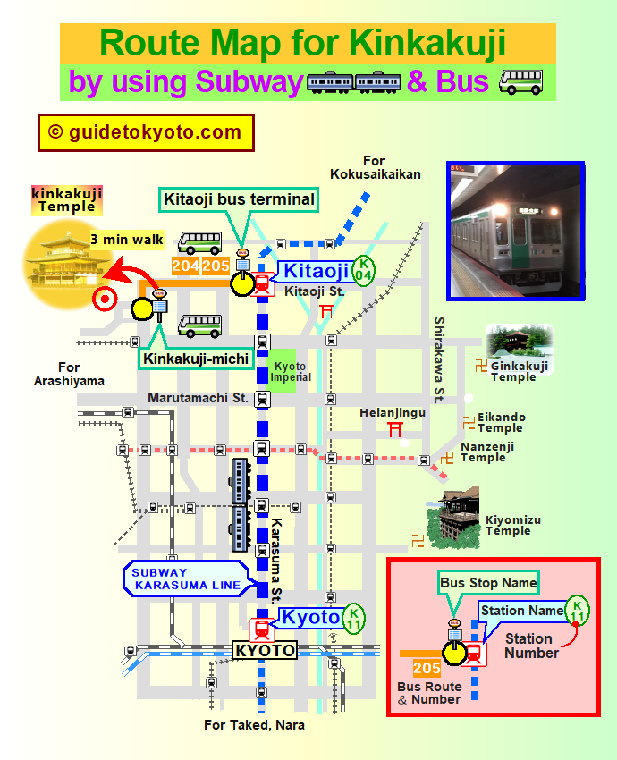 Kyoto Station to Kinkakuji Temple (Golden Pavilion) | Kyoto Bus & Train ...